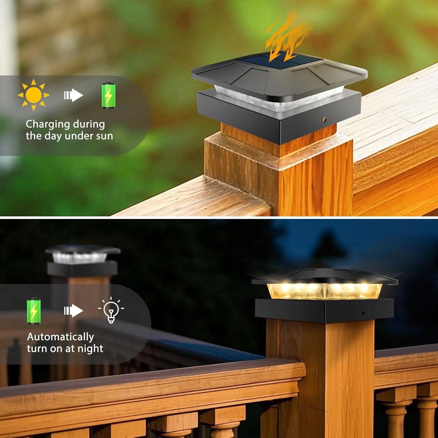Brightguard Solar Post Cap Light 4x4 Inch Waterproof