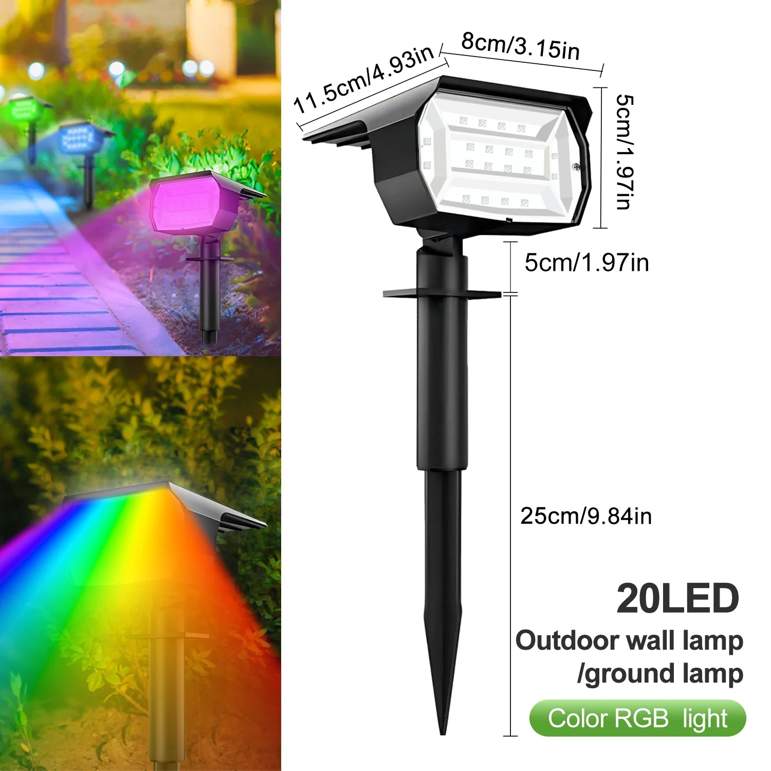 LED Solar Landscape Spotlight Set with 72 and 68 LEDs