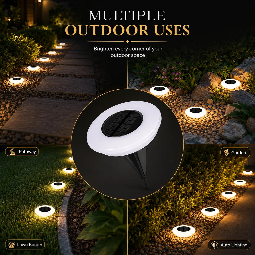 Solar Lawn Lamp Set with 14 LED Lights and IP65 Waterproof
