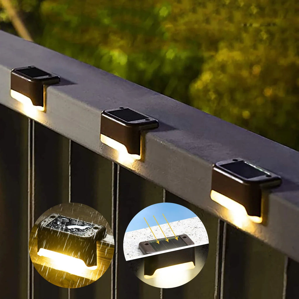 Solar LED Step Light Set for Outdoor Garden Deck