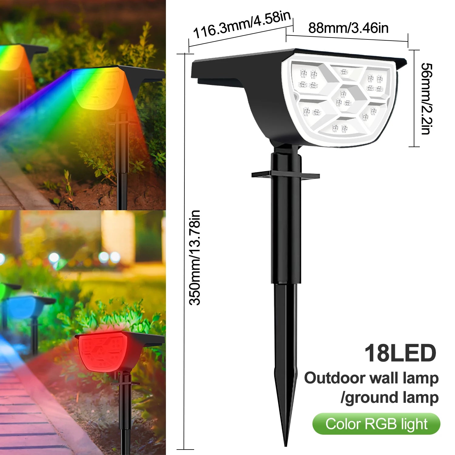LED Solar Landscape Spotlight Set with 72 and 68 LEDs