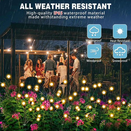 10 LED Firefly Solar Garden Lights Waterproof for Outdoor Use