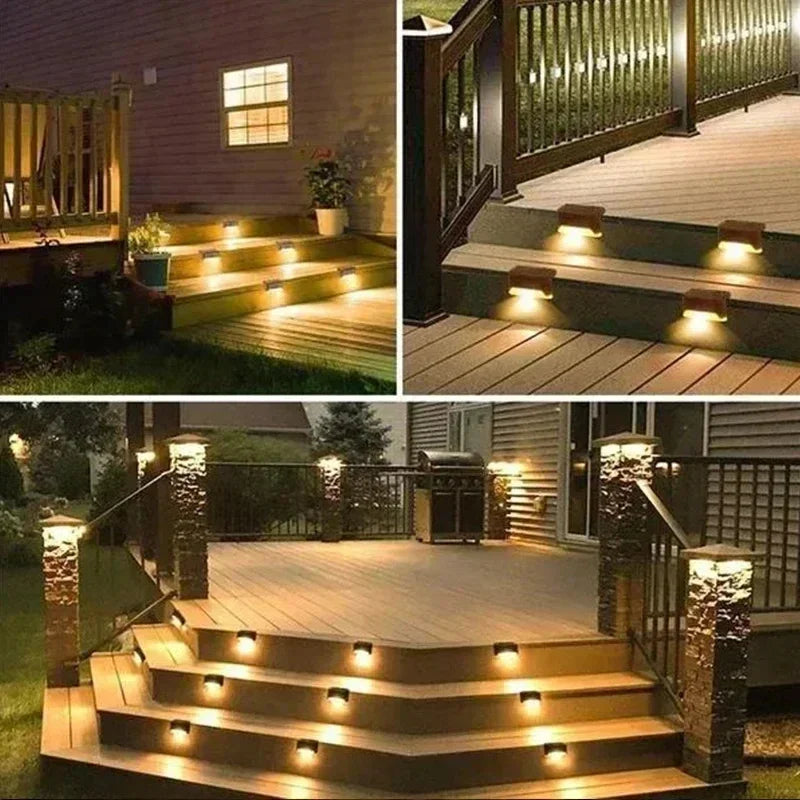 Solar LED Step Light Set for Outdoor Garden Deck