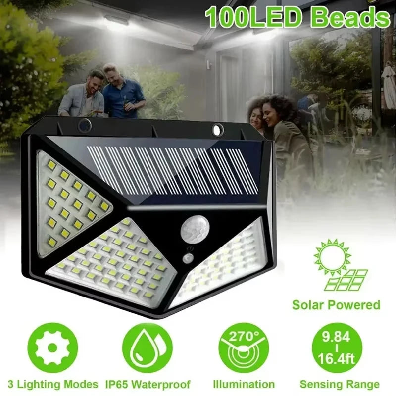Brightguard Solar Motion-Sensor Wall Light 100 LED Waterproof