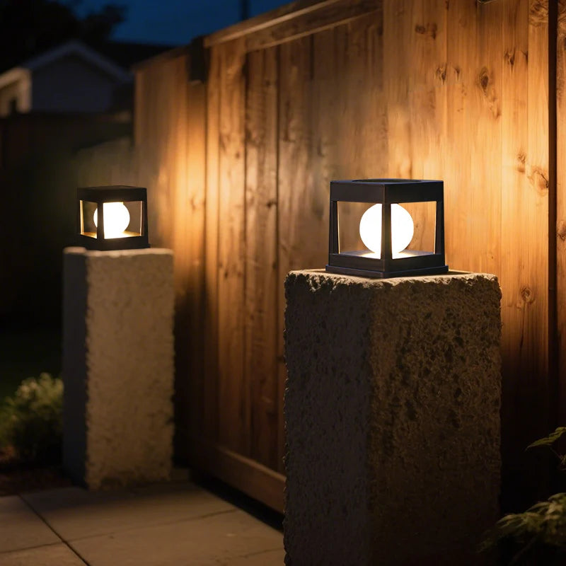 Solar Post Light Waterproof LED Pillar Lamp for Outdoor Use
