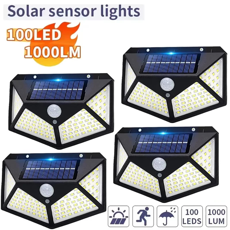 Brightguard Solar Motion-Sensor Wall Light 100 LED Waterproof