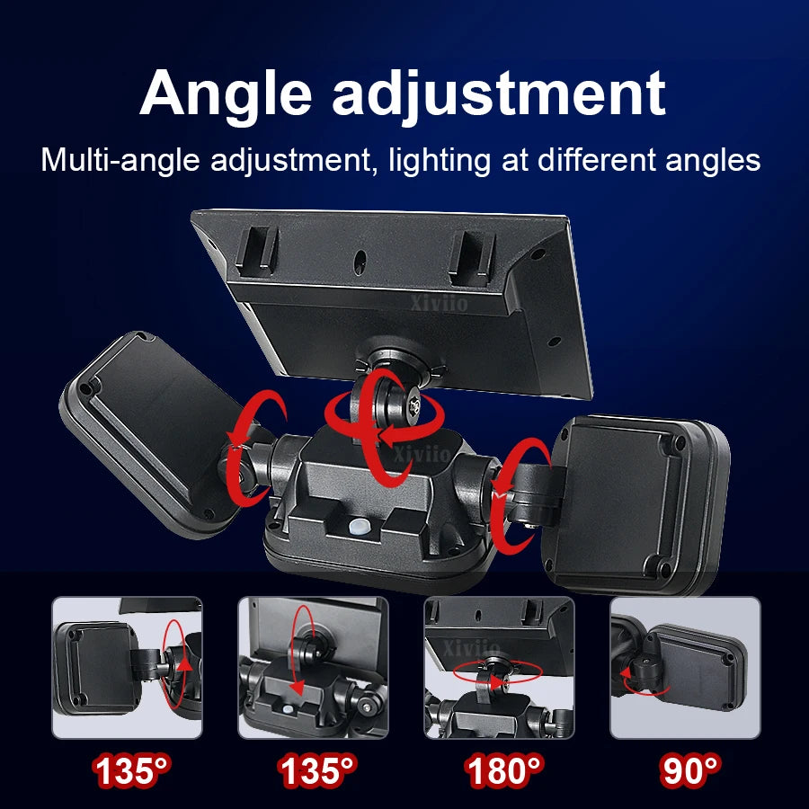 Solar Motion-Sensor Light with 3 Heads and IP44 Rating