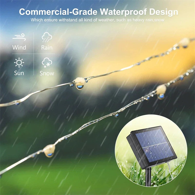 LED Solar String Fairy Lights 7M 12M 22M 32M Waterproof