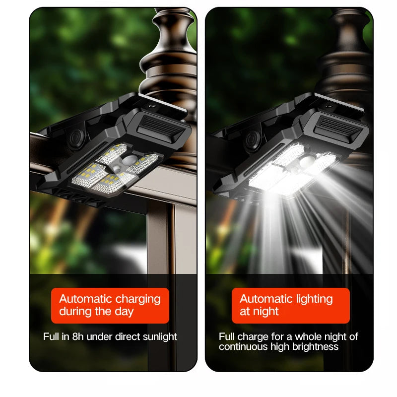 Solar Motion-Sensor Wall Light with 270° Wide Angle