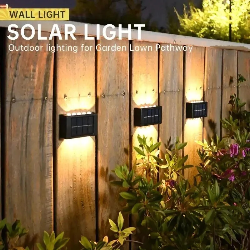 Brightguard Solar Wall Lamp 4/6/8/10 LEDs Waterproof Black