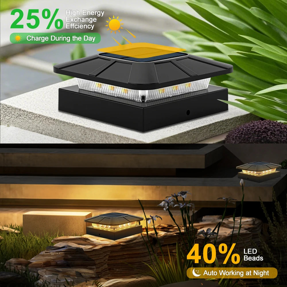 Brightguard Solar Post Cap Lights 4x4 Waterproof LED