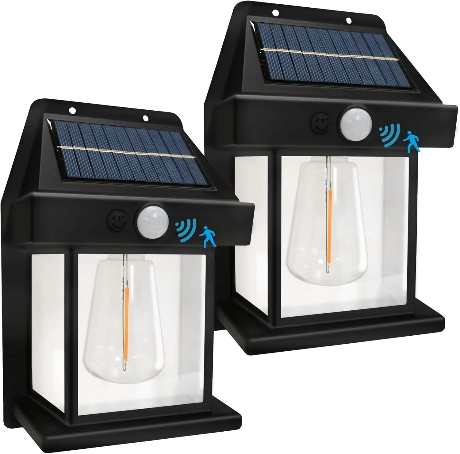 Solar Motion Sensor Wall Light Set IPX65 Outdoor Security