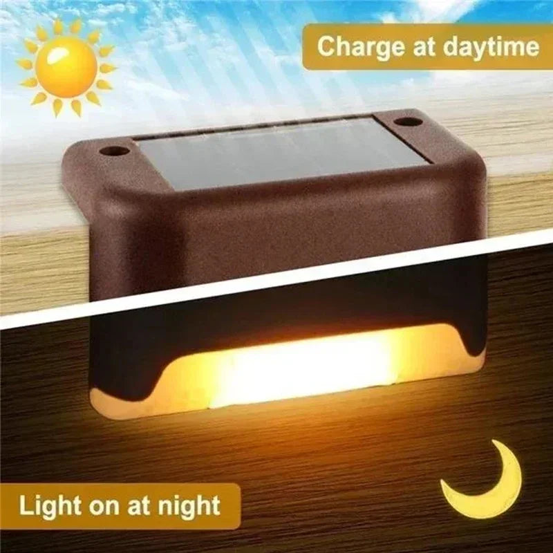 Solar LED Step Light Set for Outdoor Garden Deck