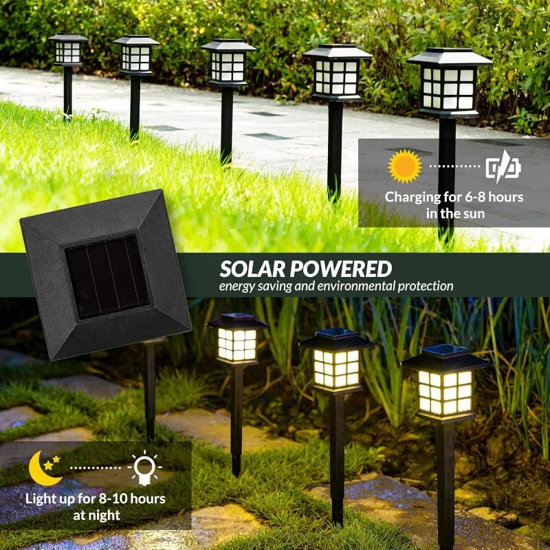 Solar Pathway Light Set 2 Pack Waterproof LED Garden Lamp