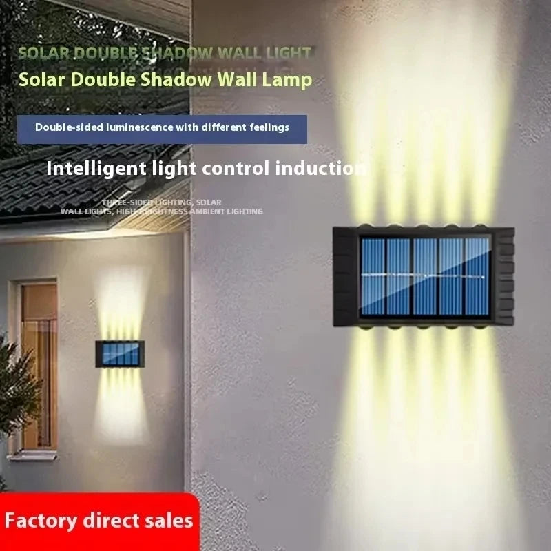 Brightguard Solar Wall Lamp 4/6/8/10 LEDs Waterproof Black